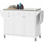 Plan de travail inox xxl ? 3 tiroirs + armoire 2 niveaux + cache?poubelle + porte?torchon & porte?couteau, ...