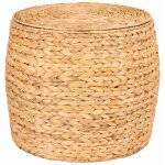 Yacine - table d'appoint fonction coffre de rangement en jacinthe tress�e