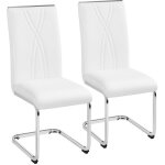 Lot de 2 chaises cantilevers chaises de salle � manger en similicuir chaises de cuisine avec pieds m�talliques ...