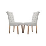 Lot de 2 chaises de salle  manger avec chne tissu chaise de salon mobilier pour bureau cuisine bar ...