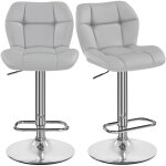 Yaheetech ? lot de 2 tabourets de bar r�glables en hauteur ? similicuir et m�tal ? hauteur d'assise 62, ...