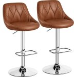 Lot de 2 tabourets de bar en similicuir hauteur rglable de 86 cm  107, 5 cm chaises de bar assise pivotante ...