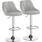 Lot de 2 tabourets de bar en similicuir hauteur rglable de 86 cm  107, 5 cm chaises de bar assise pivotante ...