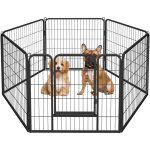 Yaheetech 6 panneaux parc enclos pour chiens chiots lapins métal 80 x 80 cm noir Yaheetech 6 panneaux parc enclos pour chiens chiots lapins métal 80 x 80 cm noir