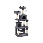 Yaheetech - arbre  chats 149 cm griffoir grattoir avec base plus large / grand hamac / 2 niche / 2 perchoirs ...