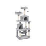Yaheetech - arbre  chats 158 cm griffoir grattoir avec base plus large / grand hamac / 2 niche / 2 perchoirs ...