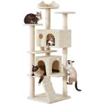 Yaheetech - arbre � chat avec 2 niches 3 plateformes 2 boules sisal arbre � grimper multi - niveaux hauteur ...