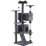 Yaheetech - arbre � chat avec 2 niches 3 plateformes 2 boules sisal arbre � grimper multi - niveaux hauteur ...