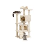 Yaheetech arbre  chat avec 2 niches 3 plateformes 2 boules en sisal arbre  grimper multi - niveaux ...