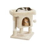 Yaheetech - arbre  chat design avec niche et plate - forme arbre - griffoir tour pour chat hauteur 59cm ...