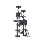 Yaheetech - arbre  chat gant hauteur 209 cm multiniveau avec poteaux en sisal arbre pour chat en bois ...