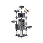 Yaheetech - arbre  chat gant multiniveau tour de chat avec 3 perchoirs design 2 paniers 3 niches tour ...