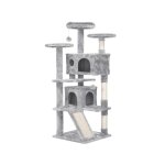 Yaheetech - arbre  chat griffoir grattoir 139 cm avec niche / jouet balle / 3 plate - forme d'observation ...