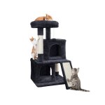 Yaheetech arbre  chat avec griffoir et poteaux en sisal centre d'activits 2 niches 1 boule de peluche ...