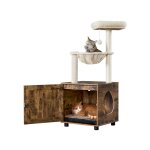 Yaheetech - arbre � chat avec liti�re meuble cache - liti�re pour chat avec niche panier griffoirs cordes ...