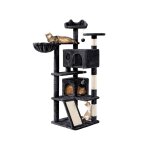 Yaheetech arbre � chat multiniveau tour pour chat avec cachettes panier perchoirs rampe poteaux en sisal ...