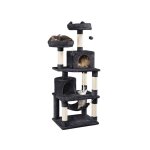 Yaheetech - arbre  chat tour  griffer avec 2 niches / hamac colonne en sisal multi - niveaux tour pour ...