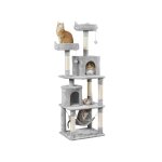Yaheetech - arbre � chat tour � griffer avec 2 niches / hamac colonne en sisal multi - niveaux tour pour ...
