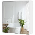 Yaheetech armoir murale salle de bain, placard de rangement toilettes, avec 2 portes 2 miroirs, 2 niveaux, ...