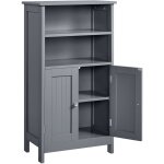 Yaheetech armoire rangement salle de bain, meuble rangement toilette, placard avec 2 portes, 2 casiers ... Yaheetech armoire rangement salle de bain, meuble rangement toilette, placard avec 2 portes, 2 casiers ...