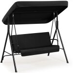 Yaheetech balancelle de jardin 3 places toit inclinaison r�glable en tissu polyester respirant cadre ...