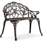 Yaheetech banc de jardin ext�rieur mobilier de jardin en aluminium si�ge de parc 99, 5 x 57 x 78, 5cm ...