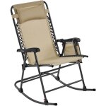 Yaheetech basics fauteuil � bascule pliant rocking chair pliable de jardin 102 x 65, 5 x 103 cm avec ...
