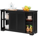 Yaheetech buffet de salle à manger design, Étagère réglable, 2 portes coulissants, meuble commode de ... Yaheetech buffet de salle à manger design, Étagère réglable, 2 portes coulissants, meuble commode de ...