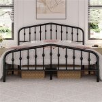 Yaheetech cadre de lit en métal avec tête de lit déco effet couronne 160x200cm lit moderne avec sommier ... Yaheetech cadre de lit en métal avec tête de lit déco effet couronne 160x200cm lit moderne avec sommier ...