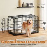 Yaheetech cage pour chien pliable caisse de transport pour chien en m�tal 106x66x74, 5 cm niche pour ...