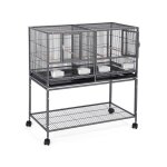 Cage d'elevage pour oiseaux avec deux espaces diviss cage pour petit oiseaux exotiques canaris madarin ...