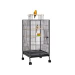 Yaheetech - cage � oiseaux sur pied cage � oiseaux en m�tal � roulettes avec fond amovible 45, 5 � 45, ...