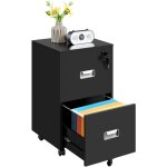 Caisson bureau avec 2 tiroirs, rangement document � roulettes, classeur � fichiers pour format a4 / lettre ...