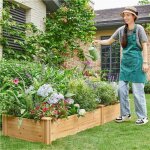 Yaheetech carr� potager en bois bac potager sur�lev� potager ext�rieur / int�rieur bac � fleurs l�gumes ...