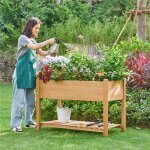 Yaheetech carr� potager � plantes en bois lit de plantation sur�lev� carr� potager de jardin erconomique ...