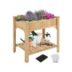 Yaheetech carr� potager sur pied exterieur table de rempotage jardini�re sur�lev�e carr� � plantes en ...