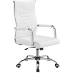 Yaheetech - chaise de bureau ergonomique avec dossier haut inclinable en similicuir de bureau  roulettes ...