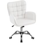 Yaheetech - chaise de bureau ergonomique hauteur r�glable fauteuil de bureau en similicuir avec accoudoirs ...