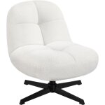 Chaise de salon en tissu bouclette petit fauteuil salon rebondi design cocon chaise d'appoint pivotante ...