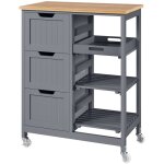 Yaheetech - desserte à roulettes avec 3 tiroirs Étagères plan de travail Îlot central en bois moderne ... Yaheetech - desserte à roulettes avec 3 tiroirs Étagères plan de travail Îlot central en bois moderne ...