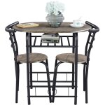 Yaheetech - ensemble table et 2 chaises, set de salle  manger mdf, pour cuisine, petit espace, appartement, ...
