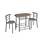 Ensemble table  manger ronde avec 2 chaises en bois mdf et en mtal ensemble de meubles 3 pices avec ...