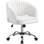 Yaheetech - fauteuil de bureau en similicuir avec dossier capitonn� arrondi pivotant � roulettes assise ...