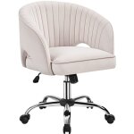 Yaheetech - fauteuil de bureau en velours avec dossier capitonn� arrondi pivotant � roulettes assise ...