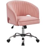 Yaheetech - fauteuil de bureau en velours avec dossier capitonn� arrondi pivotant � roulettes assise ...