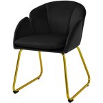 Yaheetech fauteuil de salon en velours polyester en forme de fleur, chaise de salle  manger avec pieds ...