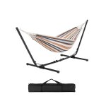 Yaheetech hamac sur pied avec support charge 200 kg, hamac avec sac de transport pour 1 - 2 personnes, ...