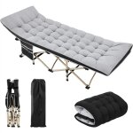 Yaheetech transat de camp 150 kg charge pliable lit de camp cadre en métal avec matelas pochette sac ... Yaheetech transat de camp 150 kg charge pliable lit de camp cadre en métal avec matelas pochette sac ...
