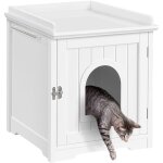 Maison de toilette pour chat, niche pour chat en bois, 1 porte serviette latérale, 7 trous d'aération, ... Maison de toilette pour chat, niche pour chat en bois, 1 porte serviette latérale, 7 trous d'aération, ...