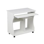 Yaheetech meuble bureau informatique pour ordinateur � roulettes avec grand support clavier coulissant, ...